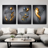 Toile - Metal & Gold Love